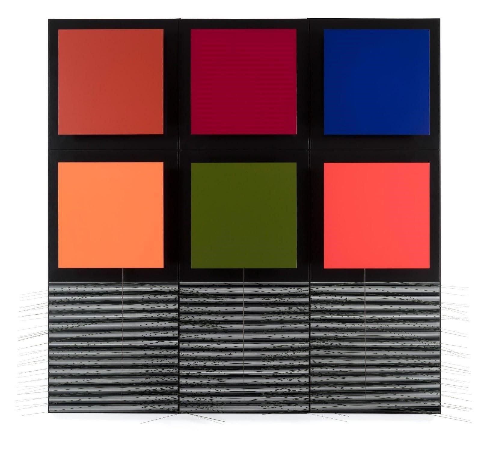 Jesús Rafael Soto. Colors and Vibrations, 1999. Painting on wood and metal, nylon strings, dimensions: 239 x 259 x 17 cm (94 x 102 x 6.5 in). Courtesy of Atelier Soto and RGR Gallery (Mexico).