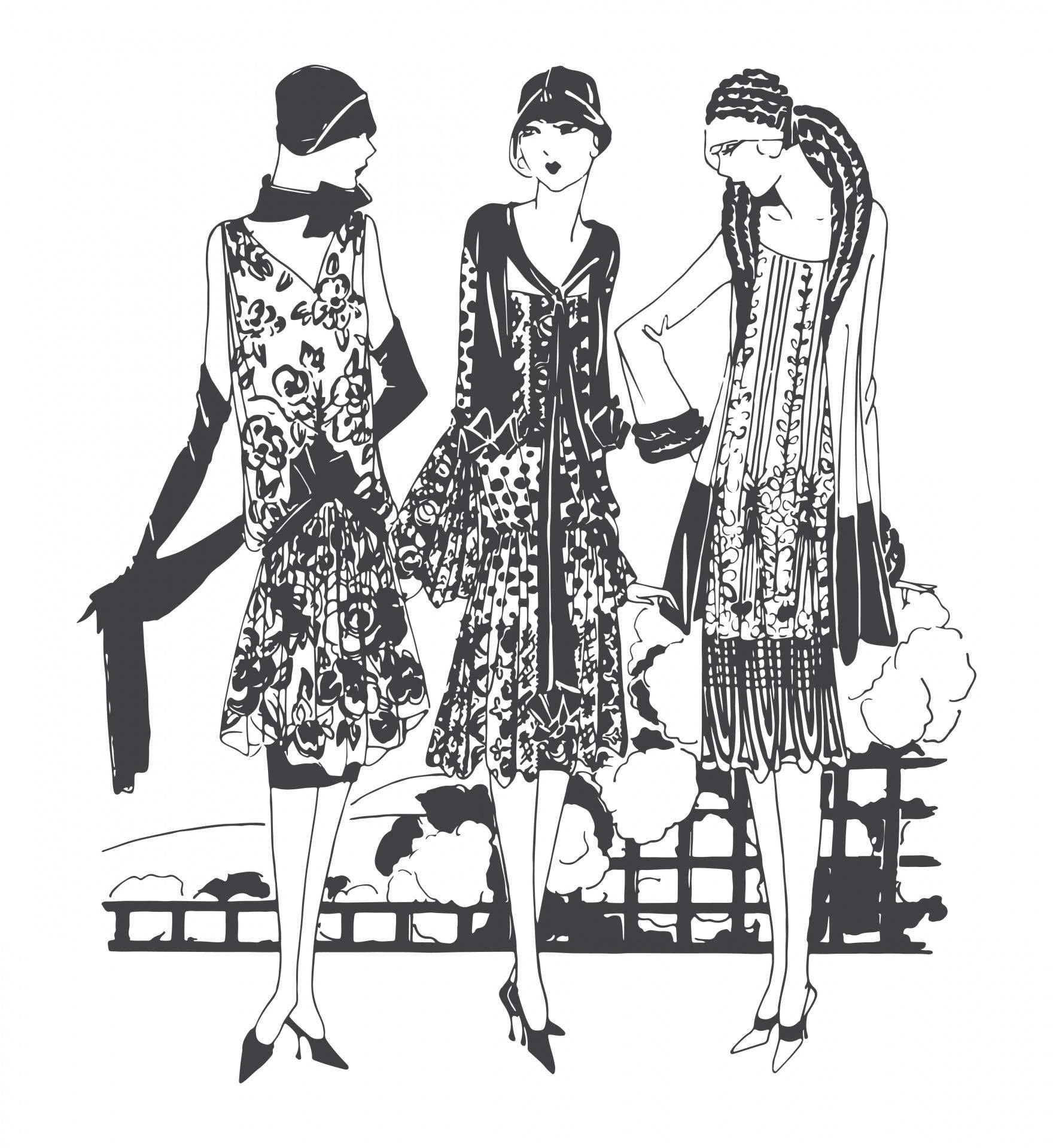 Women in 1920s fashion. Credit: Public Domain Pictures.