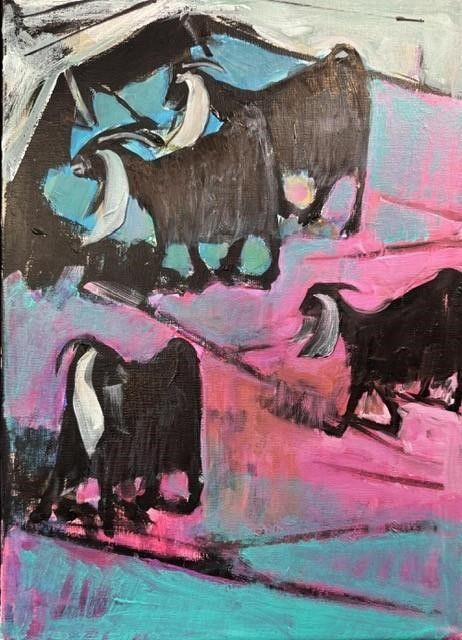 A painting by the artist Dr. Sultan Zeyad inspired by nature. 