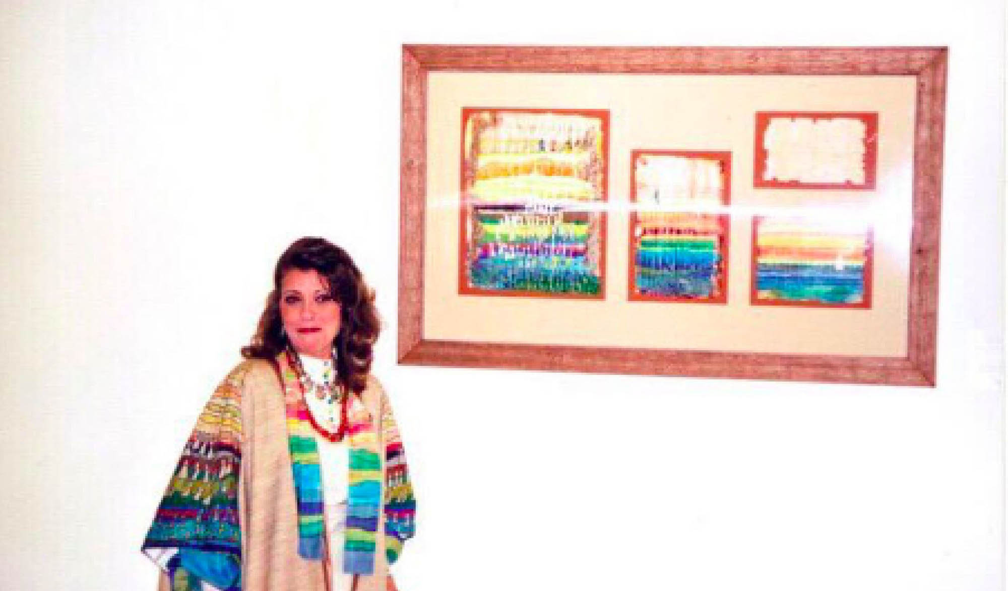 Mounirah Mously at one of her exhibitions, date unknown.