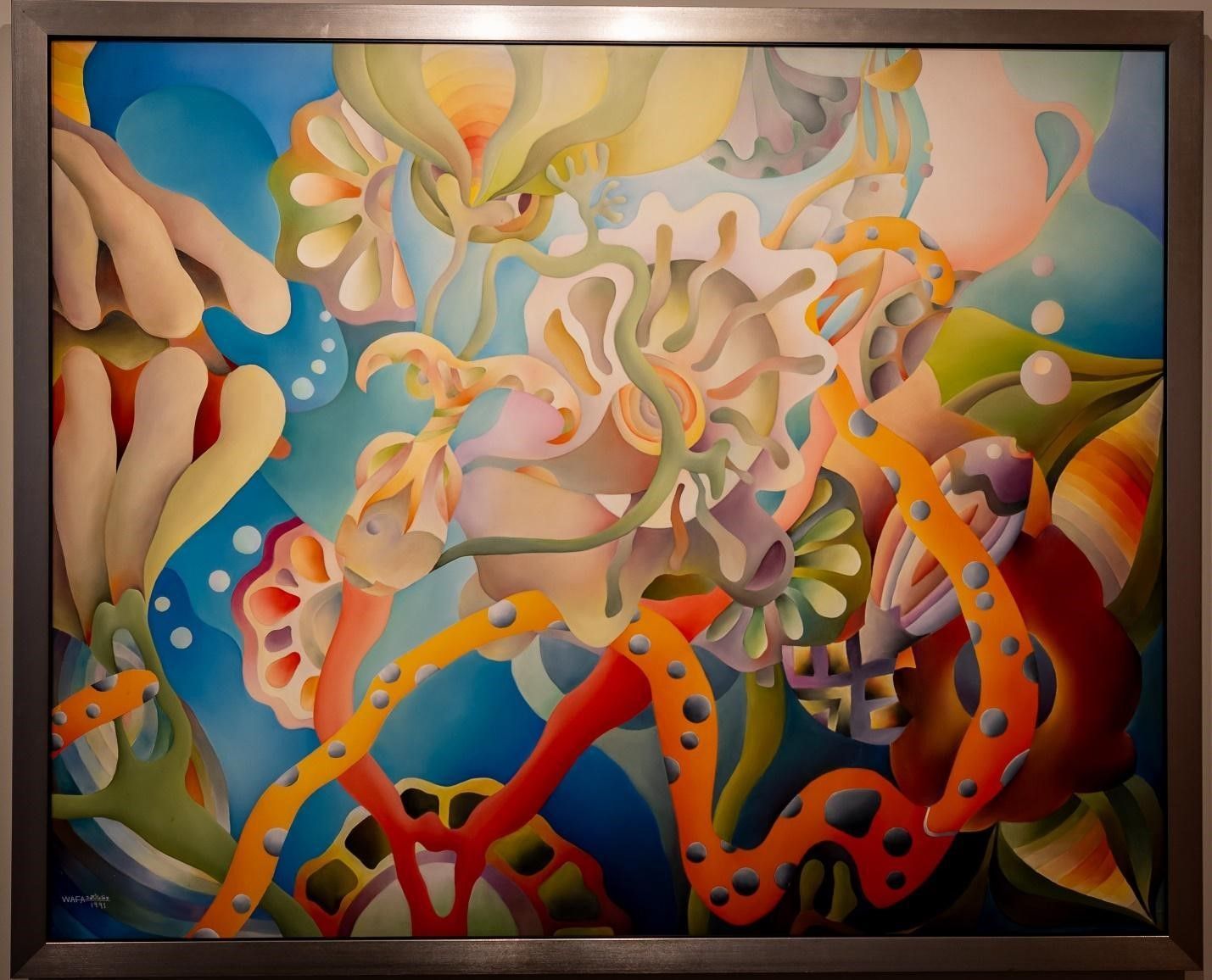 Ocean Floor, 1990. Acrylic on canvas, 130.3 x 160.3 cm. Courtesy of Qatar Museums.