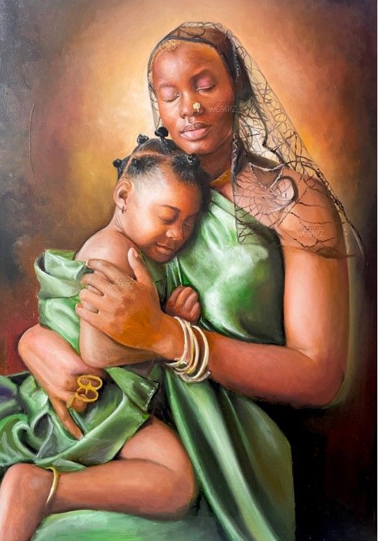 'جذور الحب'، للفنان أونوها كولومبوس. ألوان زيتية على قماش. بإذن من مركز كتبنا الثقافي.&nbsp;