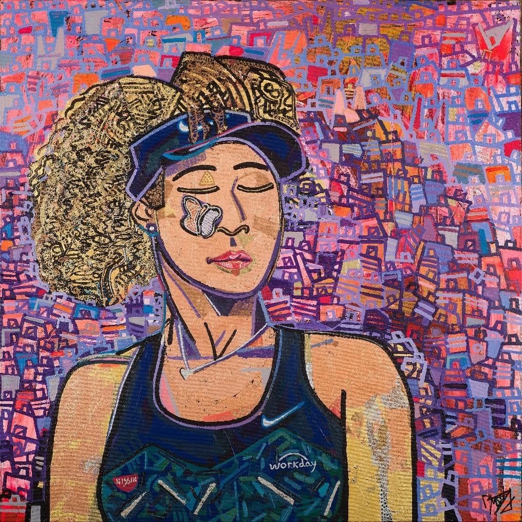  Acrylic and 24k Gold Leaf on canvas. Courtesy of Ben Mosley.