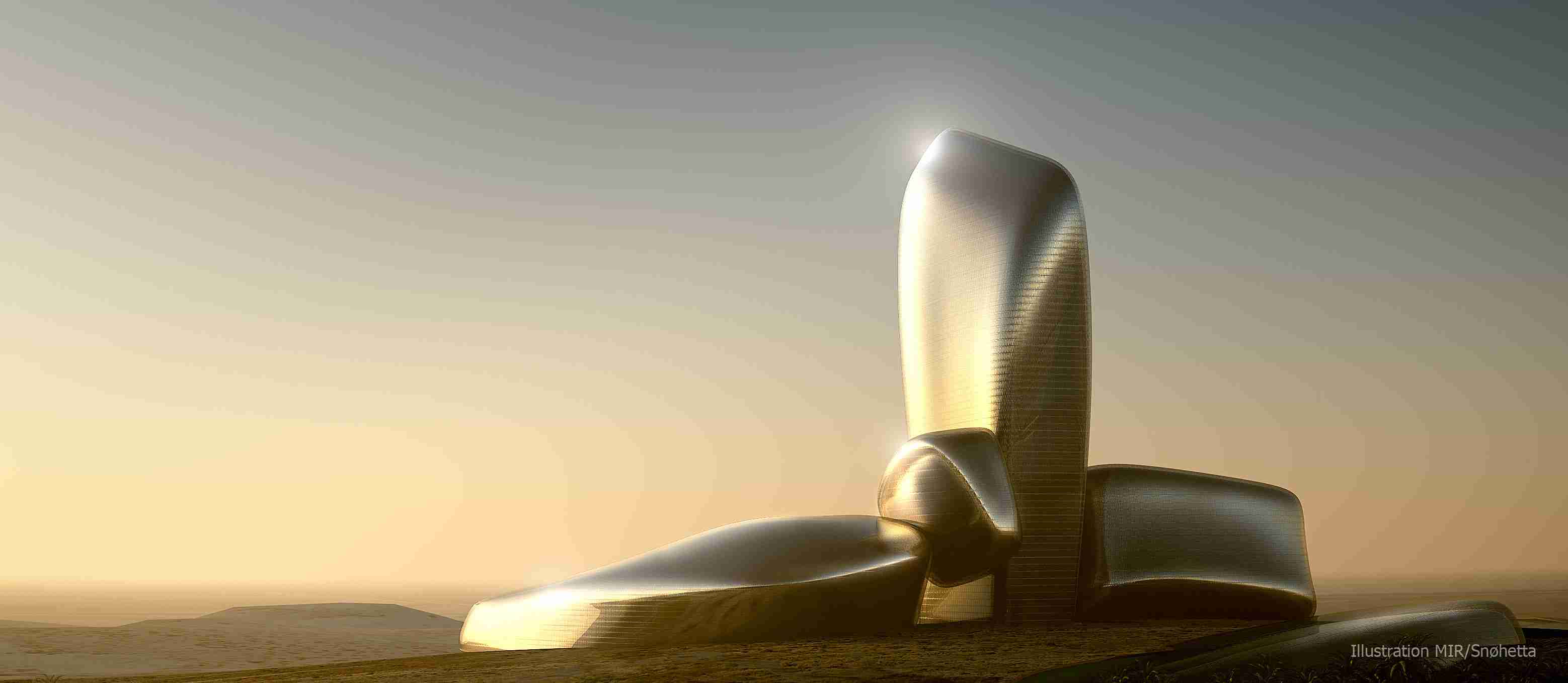 A visualization of Ithra design in its early stages. Courtesy of Snøhetta.