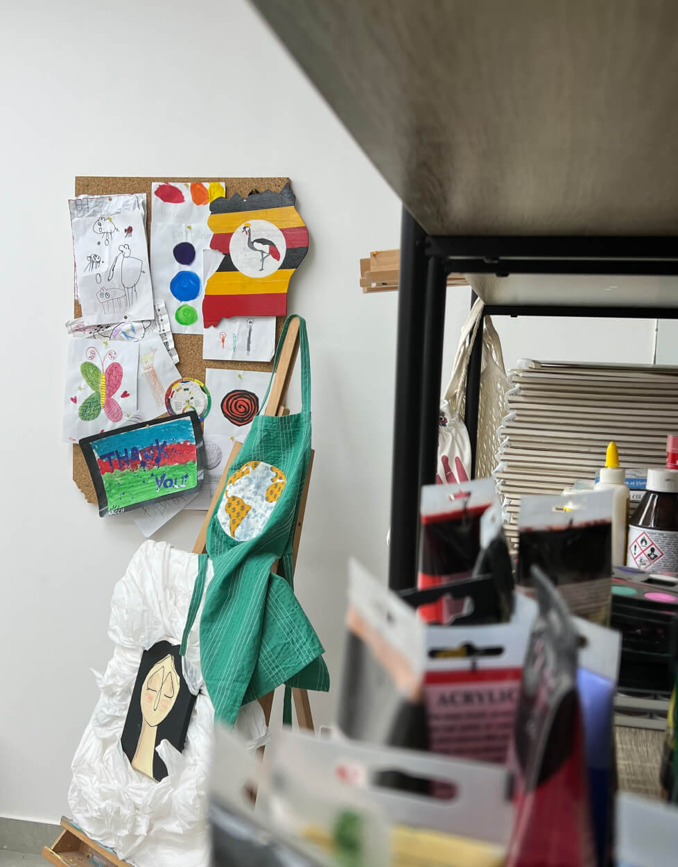 Alaa’s art therapy studio in kuwait. Courtesy of the artist.