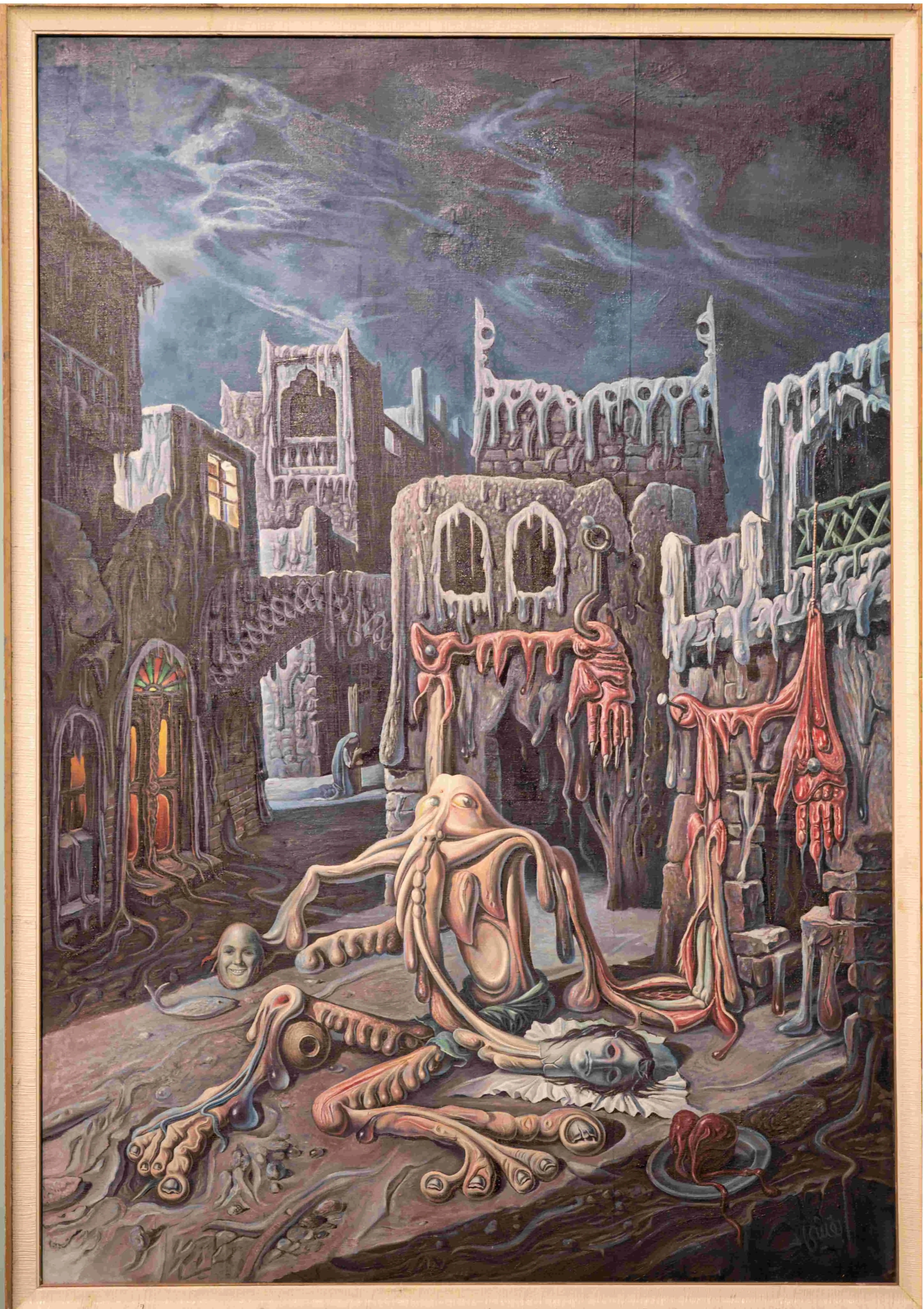 ‘The Loud Silence.’ Abdulhamid Albaqshi. 1973. Oil on canvas. 160 x 110 cm. Courtesy of the artist. Photo by Ahmed Al-Thani.&nbsp;&nbsp;