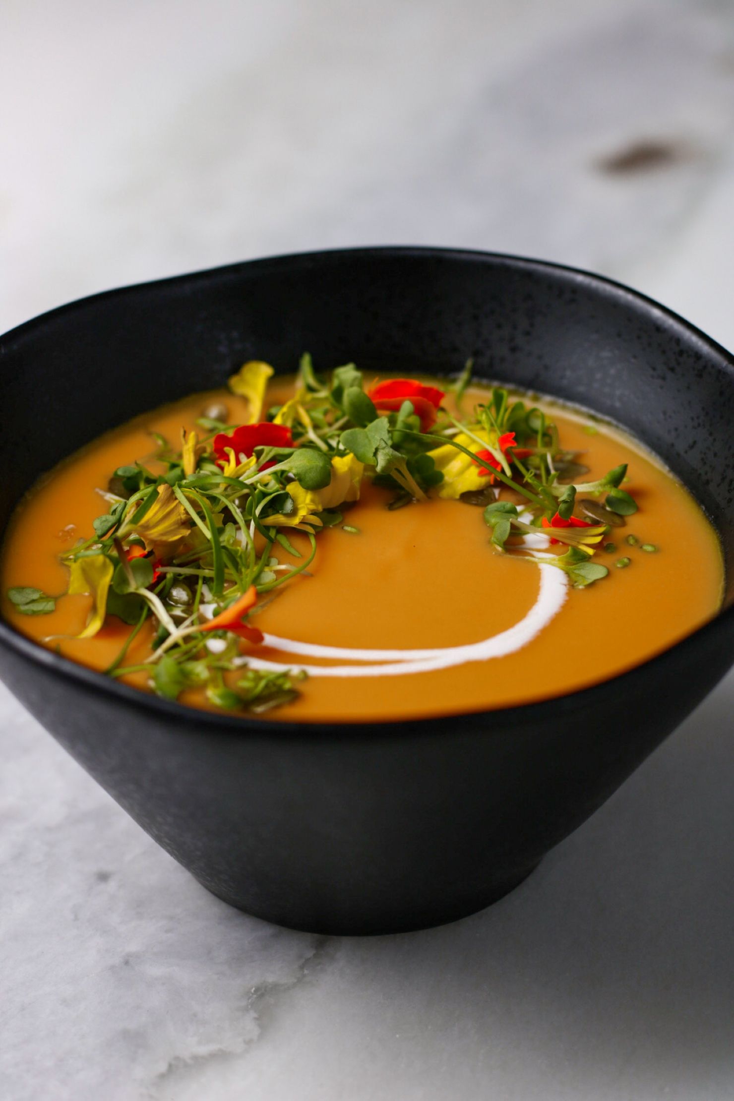 Carrot Ginger Soup. Courtesy of the chef Bri Baker. 