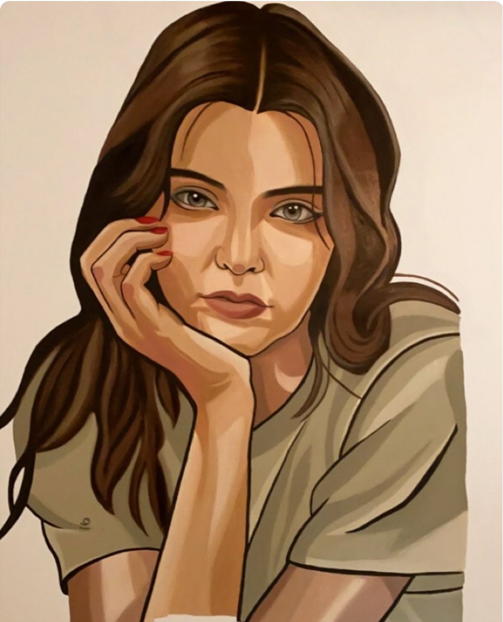 هاجر شعبي كندل ألوان زيتية - جدار متر ونصف * 2 متر