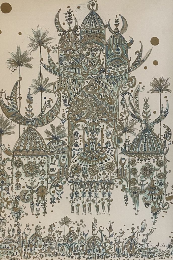 Untitled Artwork by Widad Alorfali, Courtesy of the Al-Khudairi and Abbas Family.