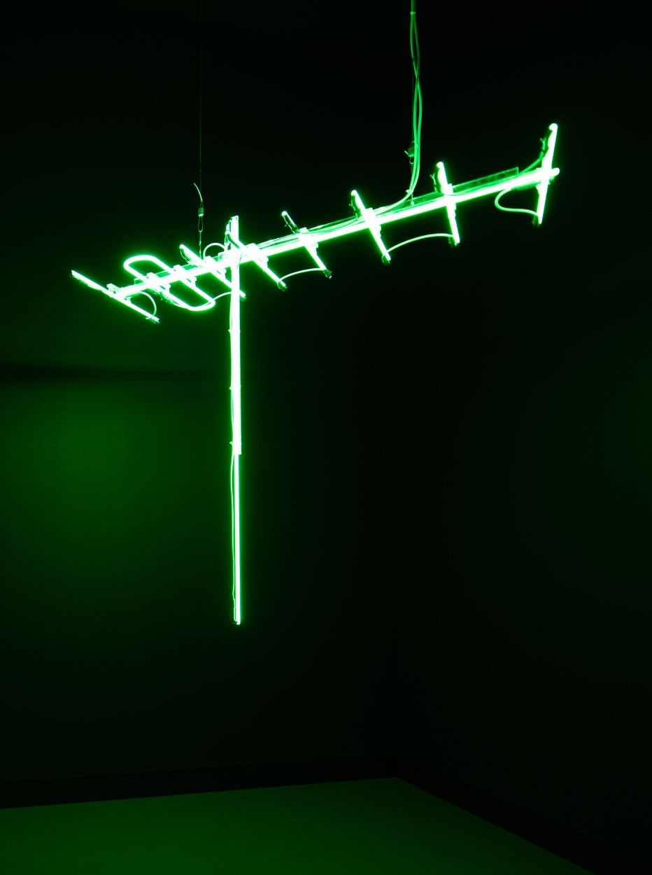 Antenna (Green), by Ahmed Mater. 2010. From the series Antenna. 150 x 150 x 50 cm. Courtesy of a private collection. Photo © Riyadh Art 2021.