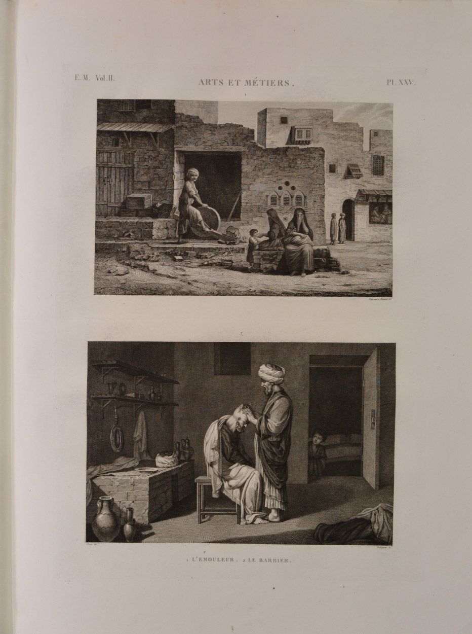 وصف مصر، تأليف مجموعة من العلماء بأمر نابليون بونابرت. طبع سنة 1809م قبل 212 سنة، باريس. الطبعة الأصلية الإمبراطورية الأولى ويوجد منها قرابة الخمس نسخ في العالم، في 14 مجلداً. وهي أول موسوعة مصورة تخّص مصر. بإذن من مركز الملك فيصل للبحوث والدراسات الإسلامية.
