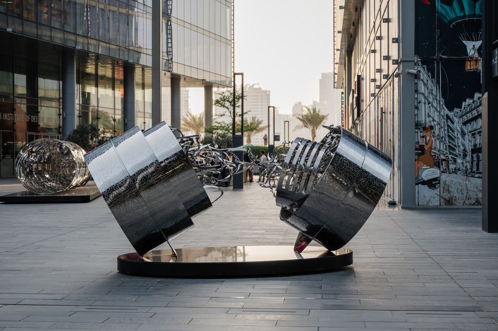 Emission of Language installation by Mattar bin Lahej placed in Dubai Design District. Courtesy of the Dubai Culture and Arts Authority.