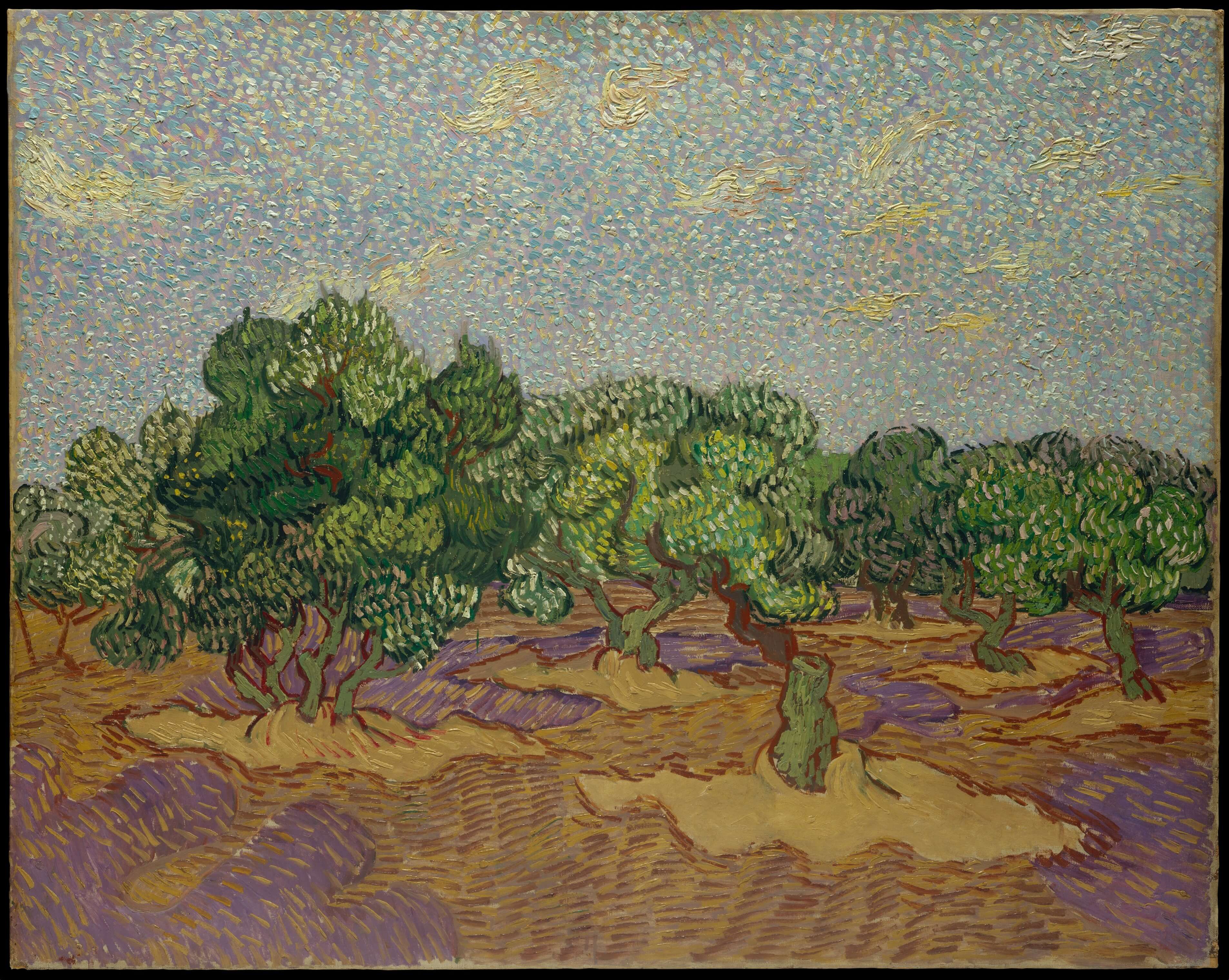 Olive Trees. Vincent Van Gogh. 1889. Oil on canvas. Courtesy of the MET Public Domai. 