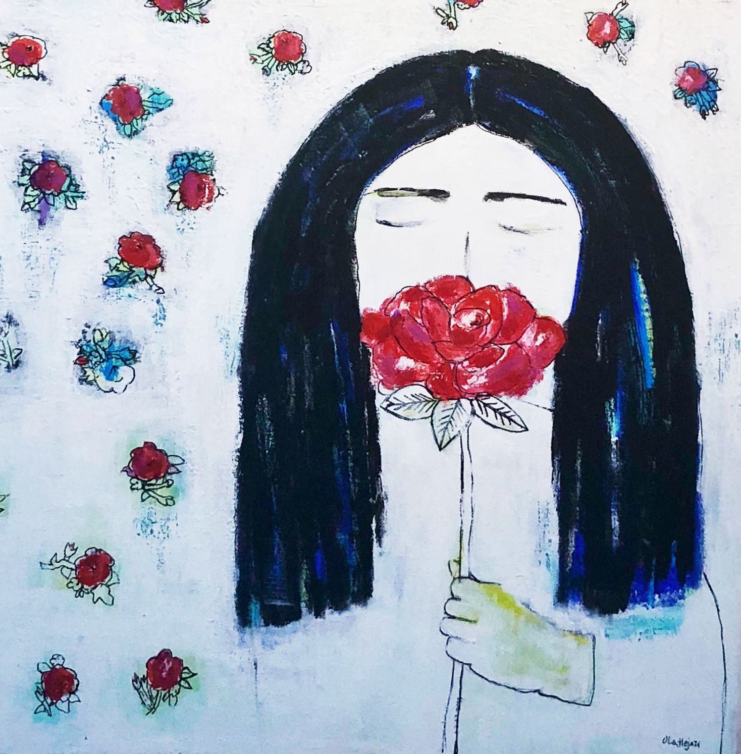 لوحة (تنفست وردا)