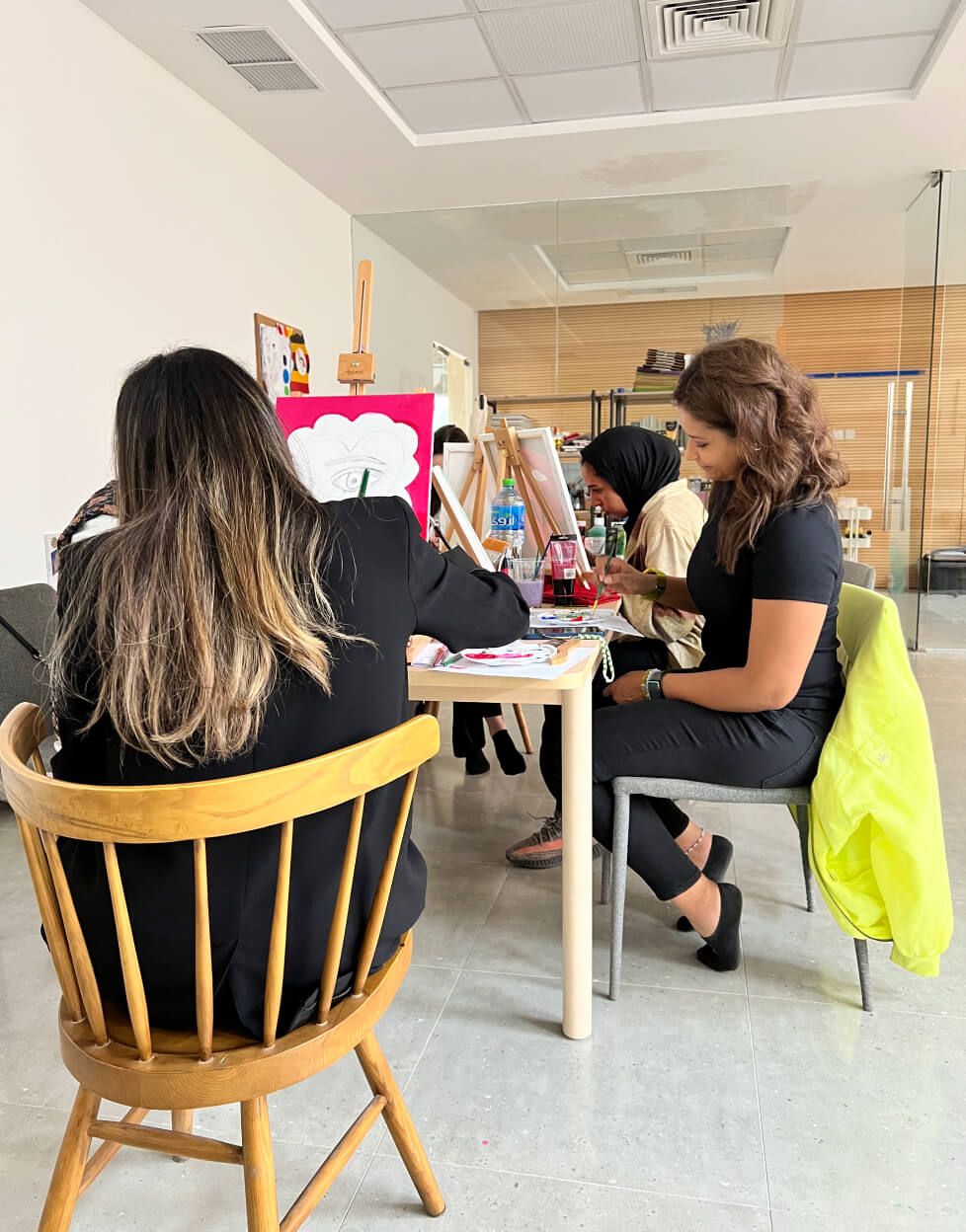 Some of the attendees of the art therapy and colors workshops, Kuwait, 2022. Courtesy of the artist.