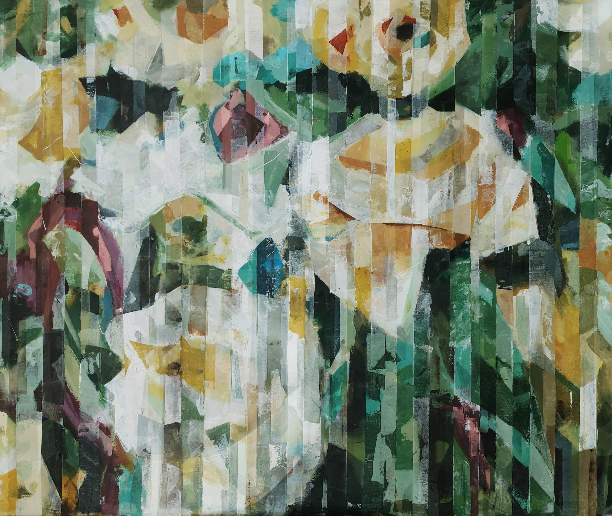 Yellow roses, 2022. Acrylic on canvas 150x180cm . Courtesy of the artist.