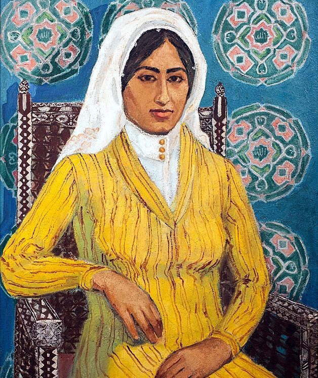 The famous ‘Mona Lisa of Hijaz,’ also known as ‘The Hijazi Mona Lisa,’ originally titled 'Al Zaboon.’ Painted in oil colors back in 1969, it presents Hijazi women’s traditional clothing in the western region of Saudi Arabia.Some believe it to be a self-portrait of the artist, Safeya Binzagr. Courtesy of the artist. Her story and her art featured in Ithraeyat’s ‘Nostalgia’ edition. 