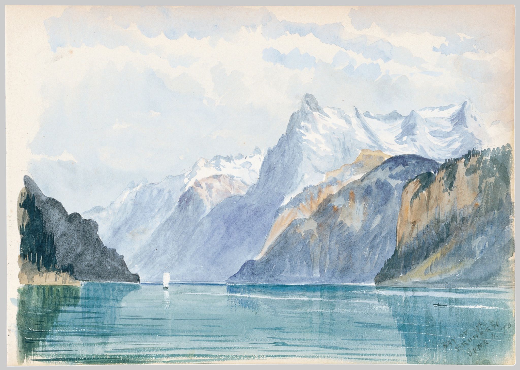 ‘Bay of Uri, Brunnen.’ John Singer Sargent. 1870. Courtesy of the MET. 