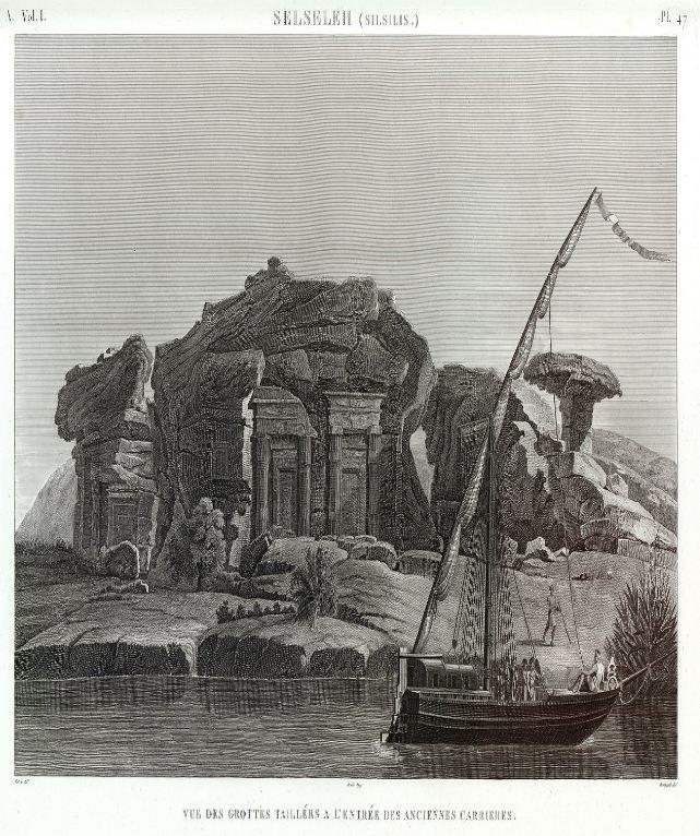 'Description de l'Égypte.' Panckoucke (Second Edition). 1820-1829. Produced following Napoleon Bonaparte's French Campaign in Egypt, this work documents Egypt through detailed maps and engravings. Its plates show the Nile as a central feature of the landscape, flowing past sites such as Philae and Elephantine, shaping settlements, and guiding movement along the river. (HC.FB.25925.01 / HC.FB.25925.11). Courtesy of the Heritage Collection Team in the Heritage Library, Qatar National Library.