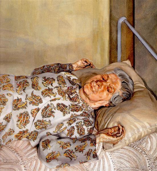 ‘The Painter’s Mother Resting I,’ by Lucian Freud. 1976. Source: Bridgeman Images.&nbsp;