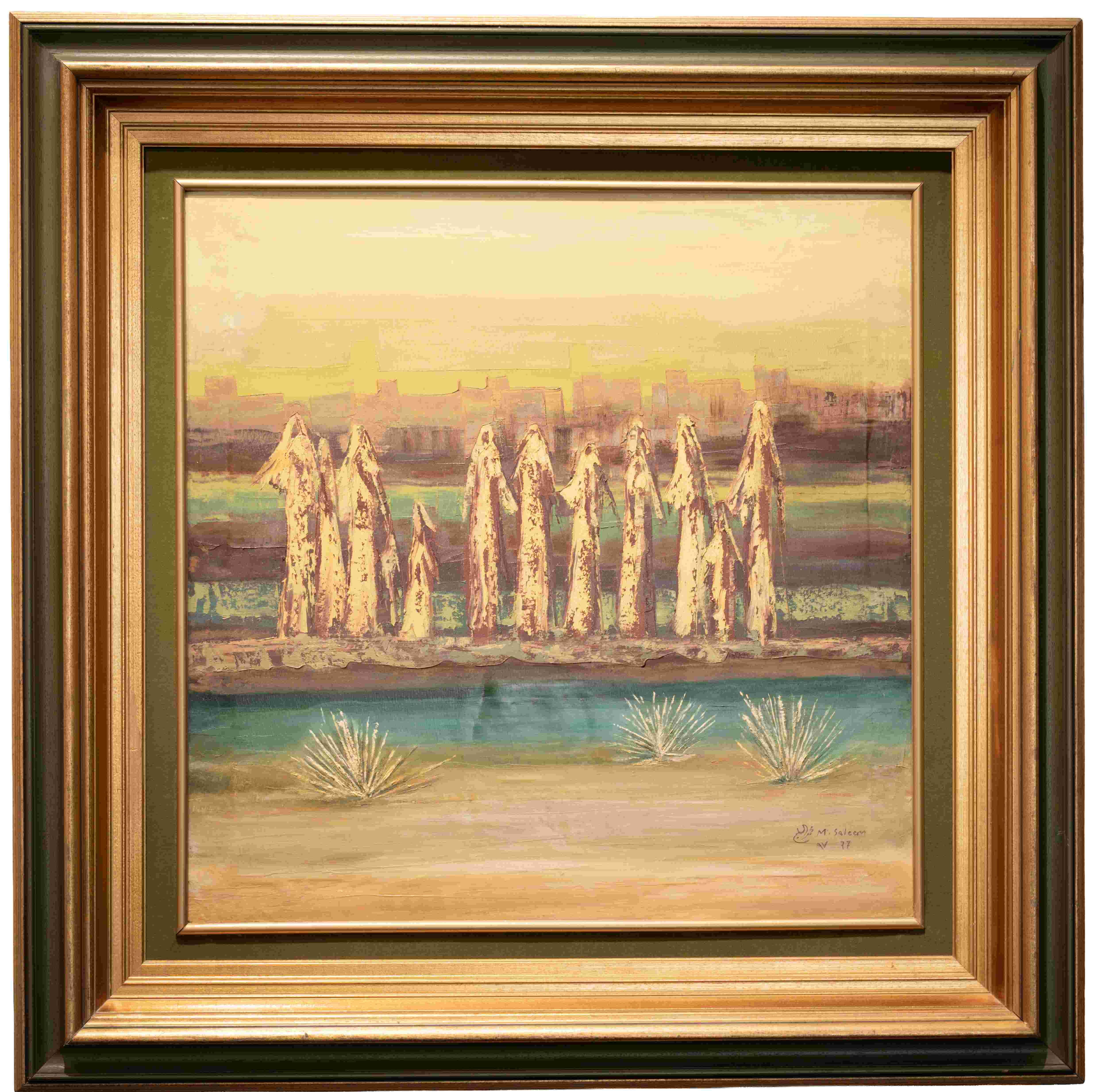 ‘Untitled.’ Mohammed Alsaleem. 1977. Oil on canvas. 80 x 80 cm. Courtesy of Turki AlShabana. Photo by Ahmed Al-Thani.&nbsp;