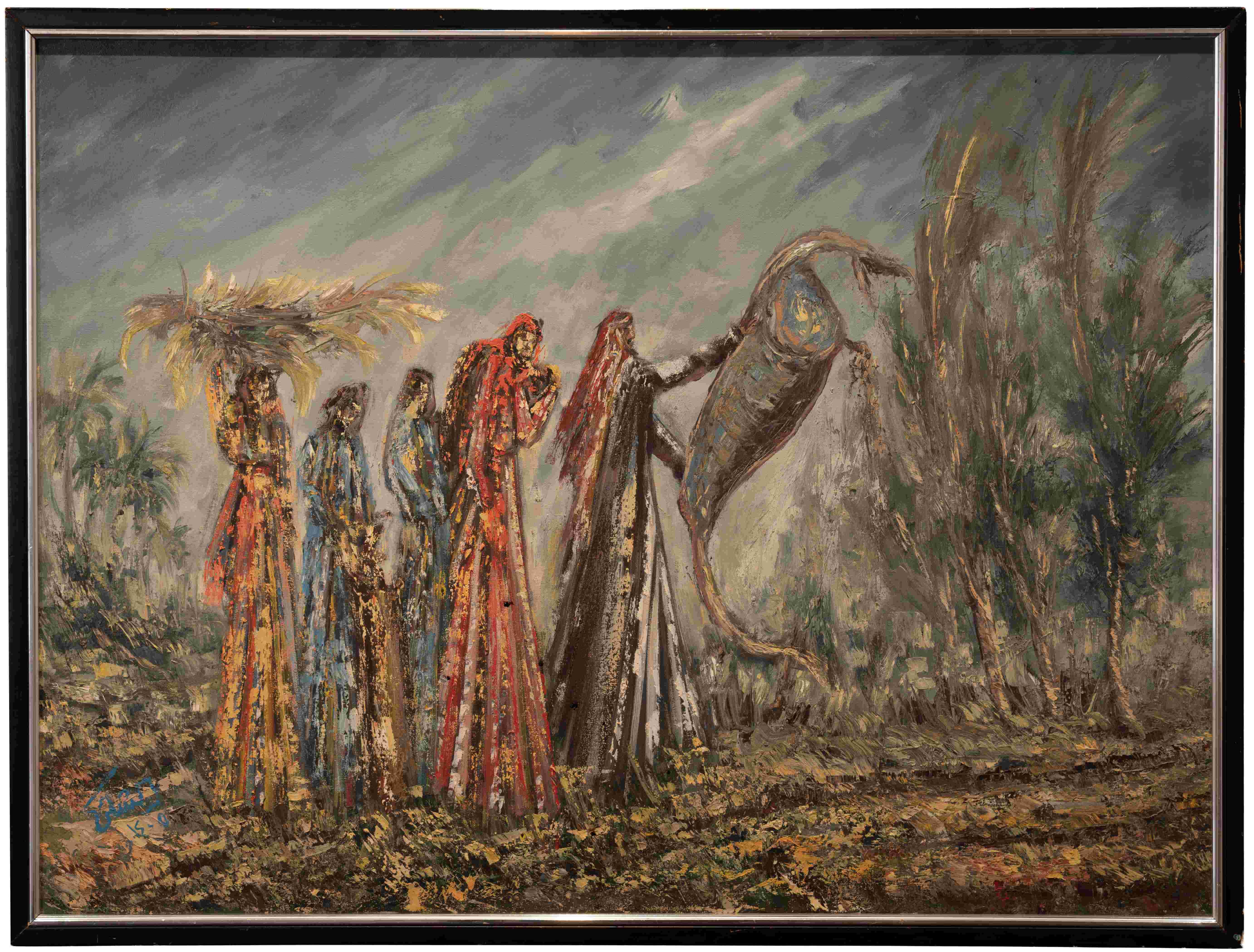 ‘Untitled.’ Abdullah Alshalti. 1985. Oil on canvas. 90 x 121 cm. Courtesy of Turki AlShabana. Photo by Ahmed Al-Thani.&nbsp;