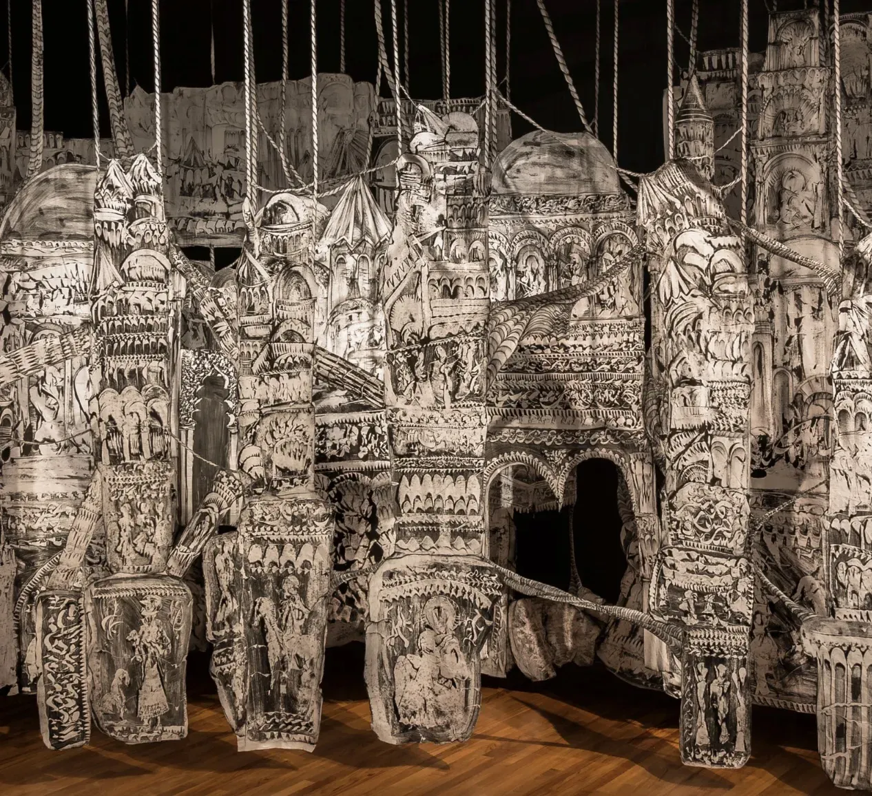 'Memories of the Stones.' Kevork Mourad. 2019; 2026. Installation, Diptych; 600 x 280 x 70 cm (each piece). Courtesy of the artist and Leila Heller Gallery.&nbsp;