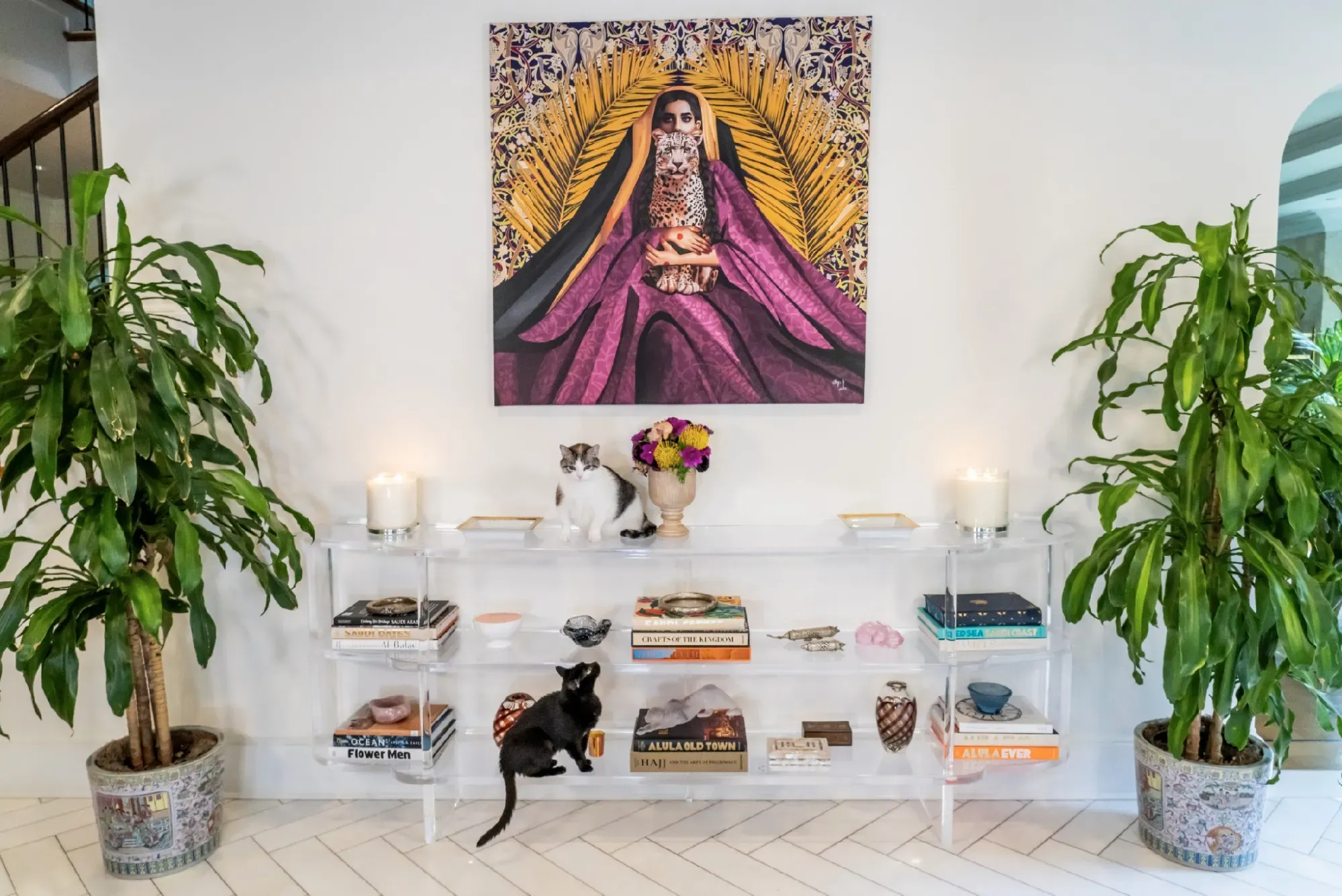 HRH Ambassador Reema Bandar Al-Saud's cats, George and Faith, adopted from a local shelter. Photo by Rania Abdel Razek.&nbsp;&nbsp;
