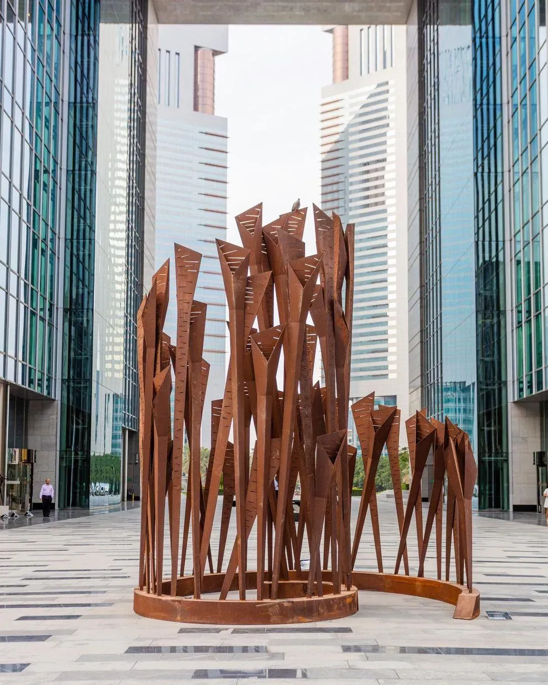 ‘AlphabetofLife.’ Azza Alqubaisi. 2018. Mild steel. 300 x 300 x 600 cm. Courtesy of Leila Heller Gallery and Azza Alqubaisi.&nbsp;&nbsp;