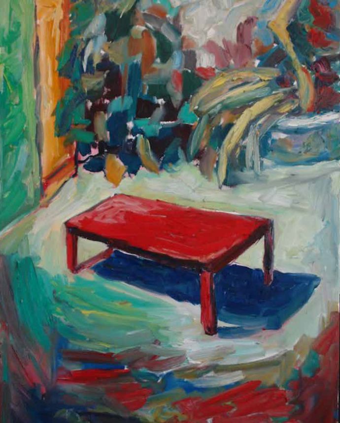 ‘Garden 4’ by legendary Emirati artist Hassan Sharif. Oil on canvas, 100 x 70 cm, 2007. Image courtesy of Barjeel Art Foundation, Sharjah.
