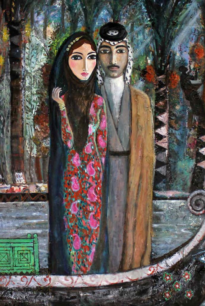 Untitled, Ali Al Tajer 2008, Mixed media on wood, 98 x 79 cm. Image courtesy of Barjeel Art Foundation, Sharjah.