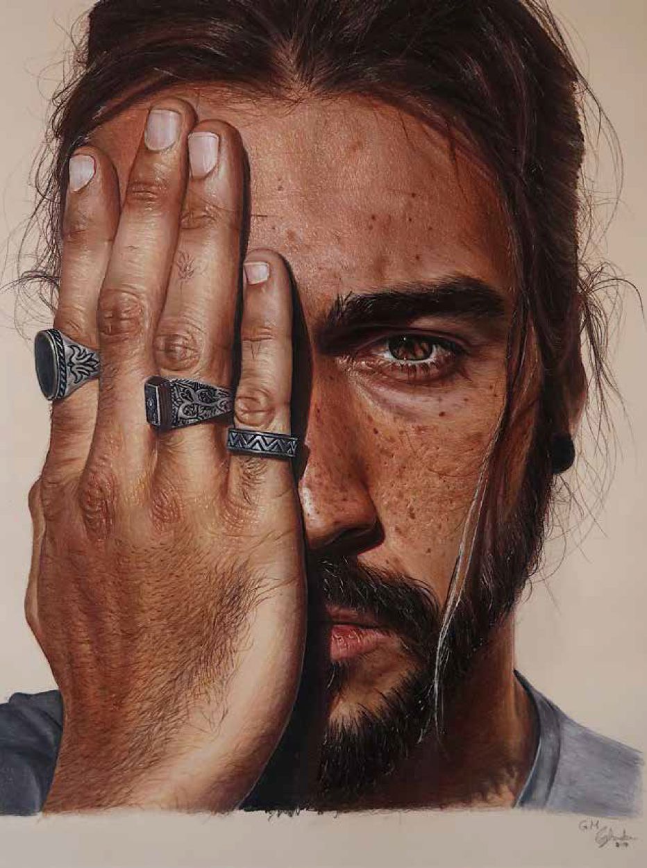 ”نصف“ ألوان خشبية مقاس العمل (50*70 سم) 2019 غادة الموسى