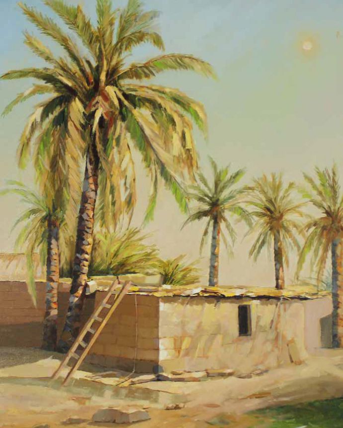 ‘The Palm,’ by renowned Kuwaiti artist Abdul Rida Baqer. Oil on canvas, 104 x 79 cm, 2006. Image courtesy of Barjeel Art Foundation, Sharjah