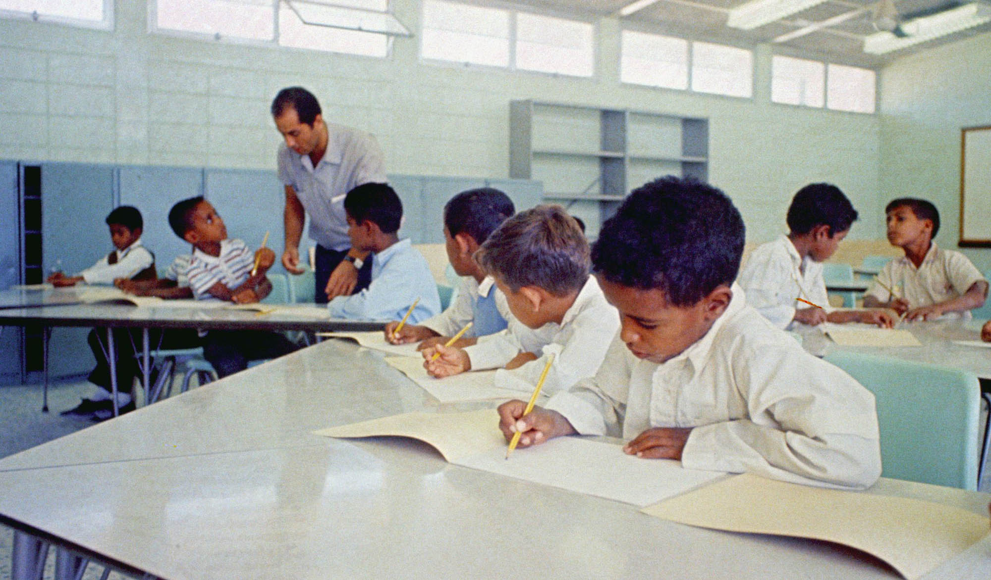 1969 Al Khobar A modern classroom in an Aramco built Government School.