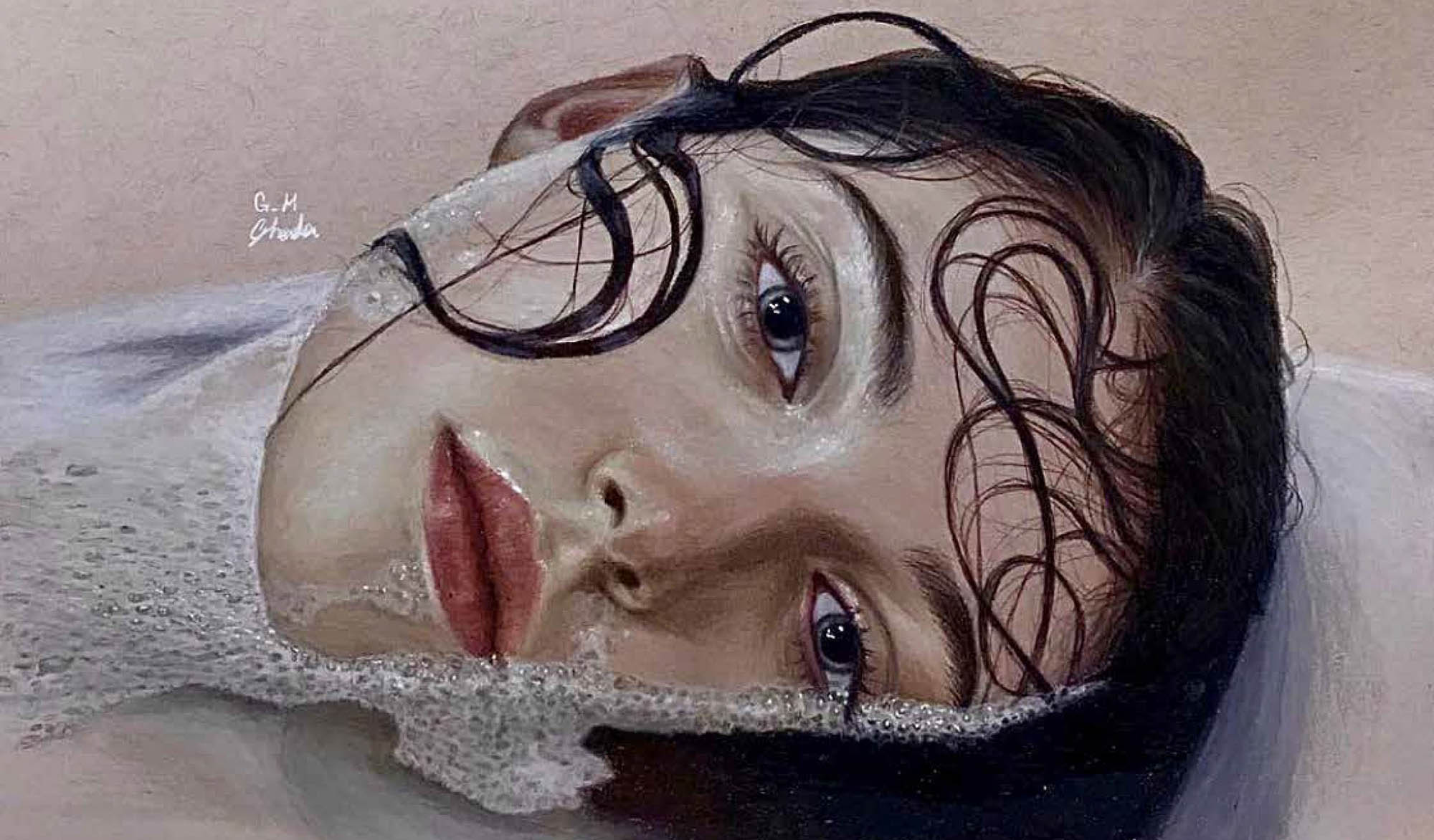 ”تحت الماء“ ألوان خشبية - مقاس العمل (30*20 سم) غادة الموسى