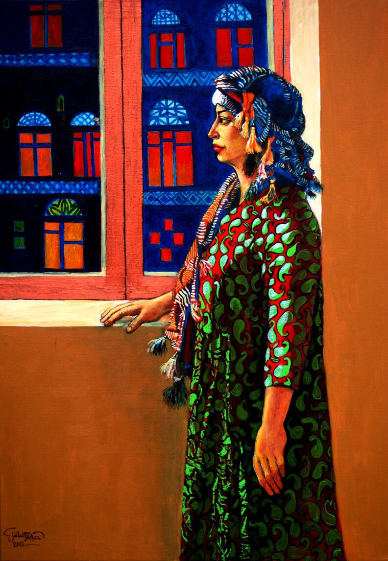 أكراليك على كانفاس 100X70، 2012، اللوحة بإذن من الفنّان.