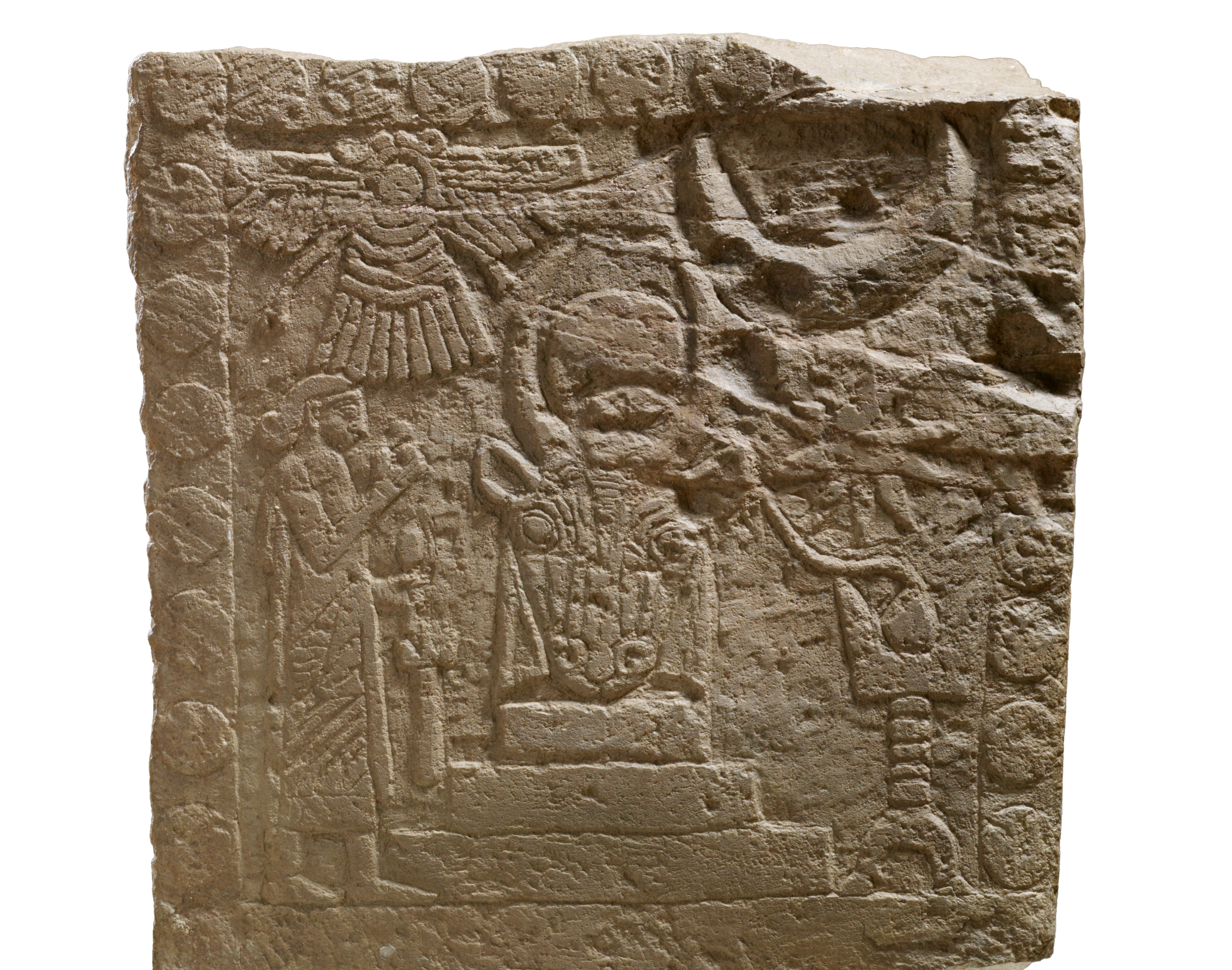 A sandstone cube, found in 1979 that is dated between the 5th - 4th century BC. Known as Al-Hamra cube was named after the palace of where it was found in Tayma, an oasis 220 km southeast of the city of Tabuk. Courtesy of The National Museum of Saudi Arabia, Riyadh.