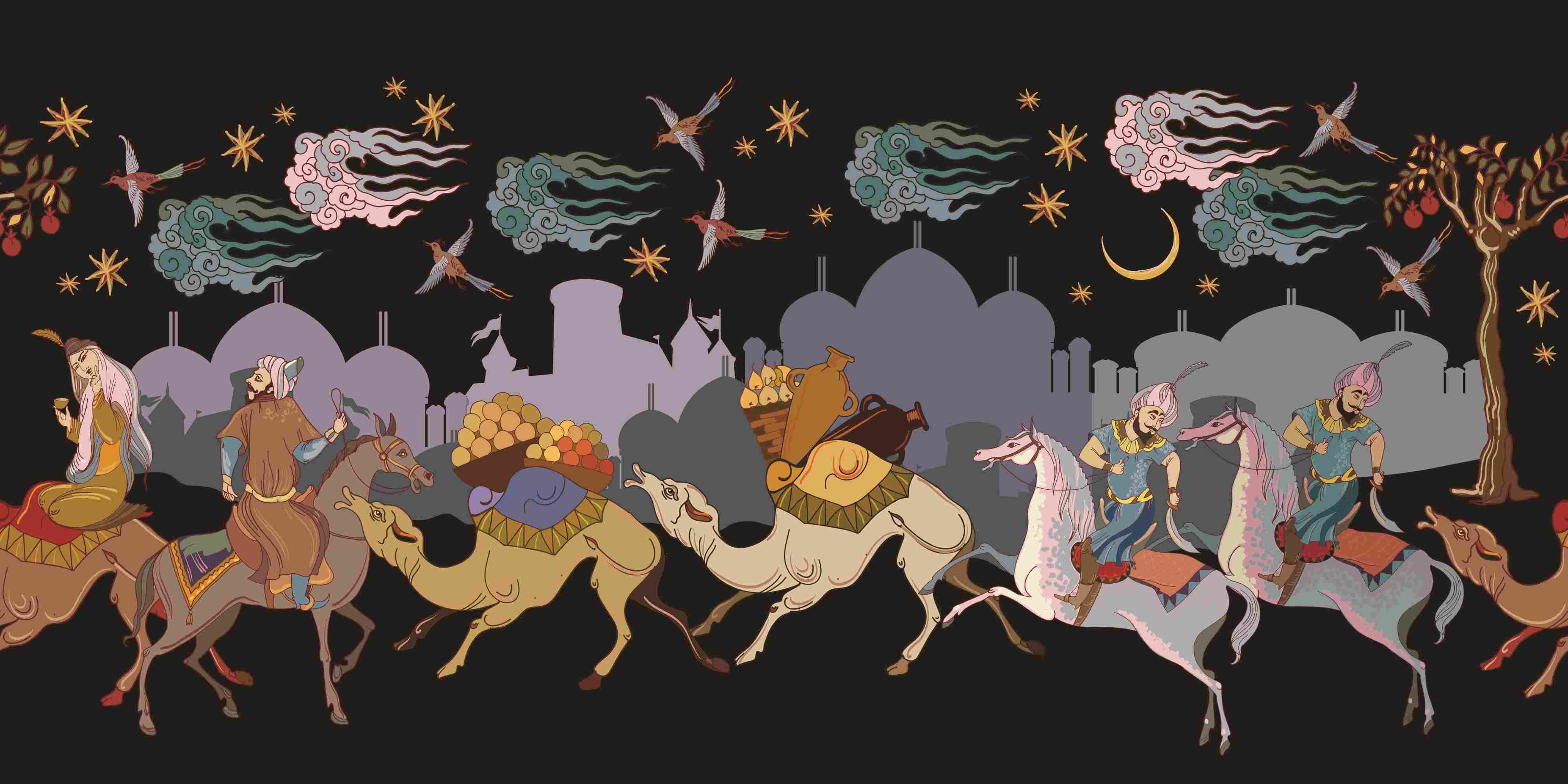 تتجلى في هذه المنمنمات روح ألف ليلة وليلة، حيث تلتقي الأساطير بالحكايات الشعبية في مشهد فني واحد. الحقوق: Shutterstock. 