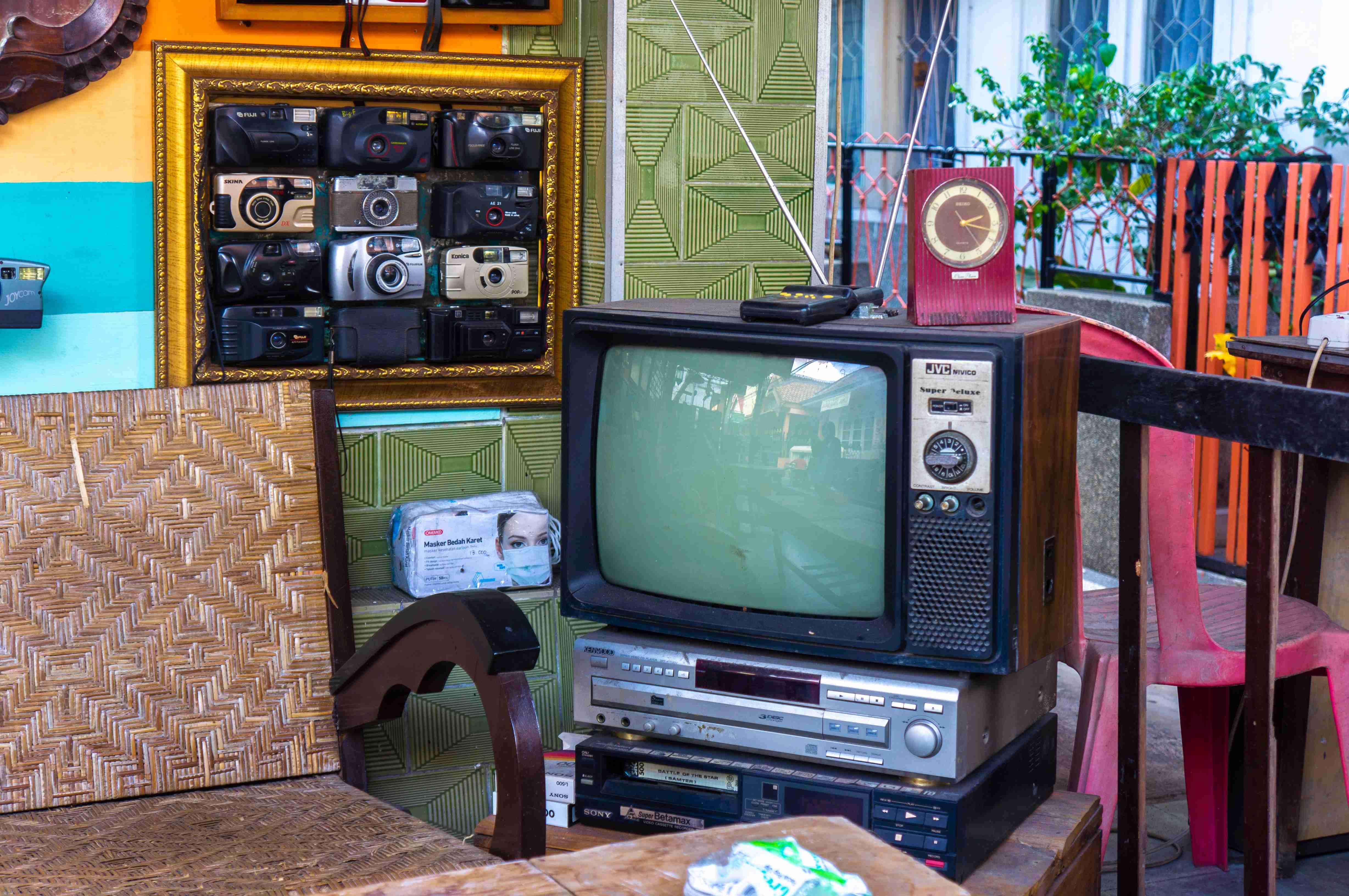 Malang, Indonesia: An old retro antenna television that is no longer usable. As a display of goods from the 80s and 90s. Still well maintained and looks vintage. Courtesy of Shutterstock.